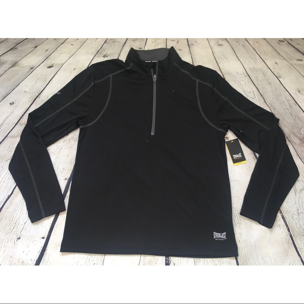 Everlast Black Athletic 3/4 Zip Pullover N…